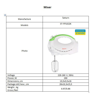 Sale of equipment for the production of mixers - 29 760 $
